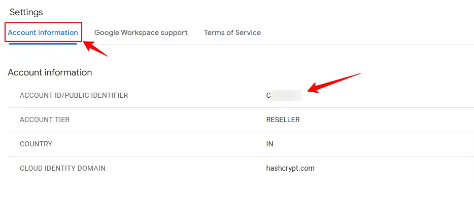 account ID_Transfer Google Workspace Subscriptions to the Reseller Account